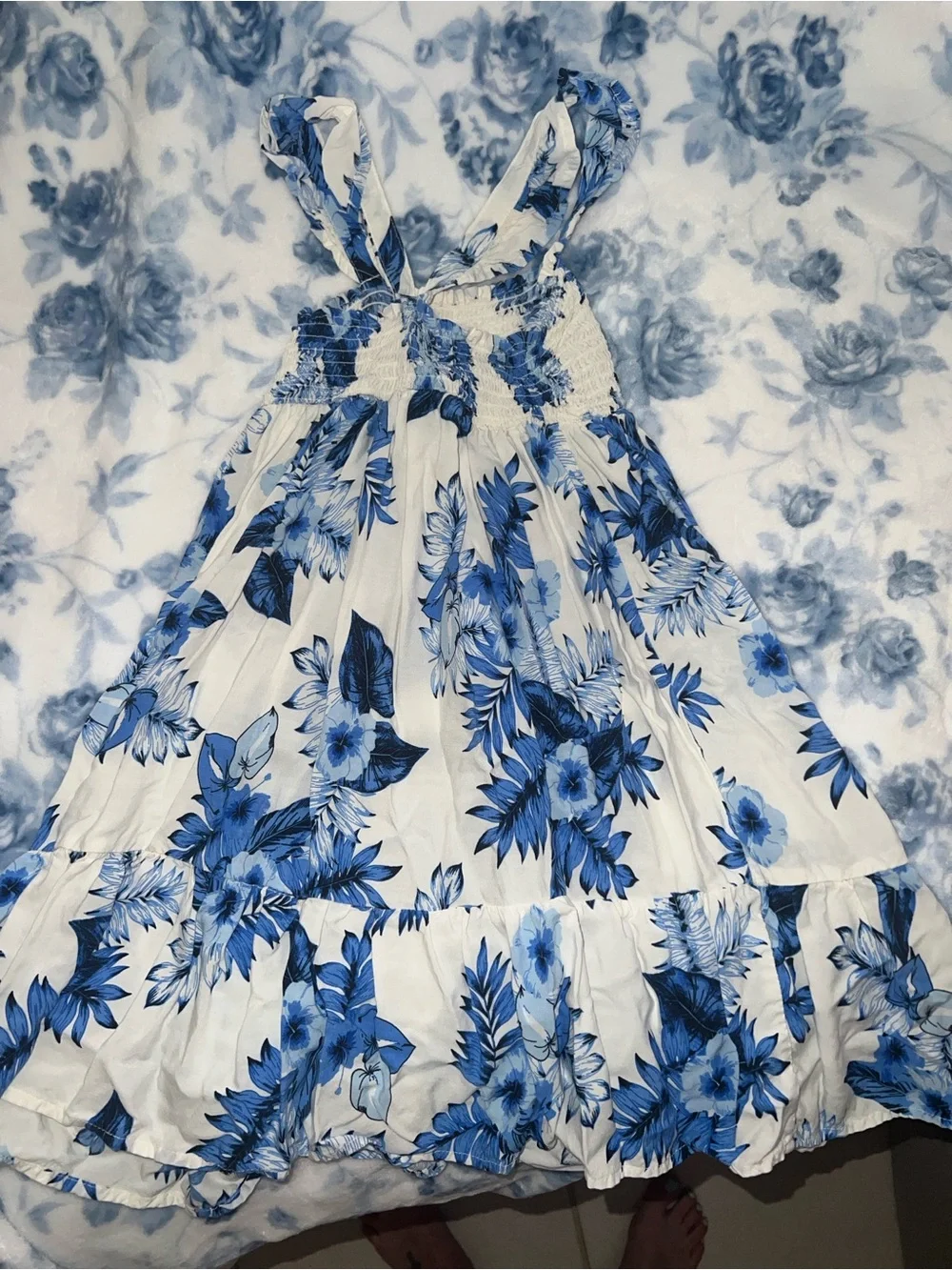 The Children's Place White and Blue Floral Sundress